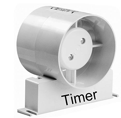 Manrose ID100T Inline Fan Std Timer Model Bathroom Extractor Fan 4 100mm (ID100T 4 (Timer Model))