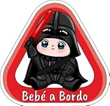 pegatinas para coche de bebe a bordo personalizadas 12x13cm aprox. SUPER STICKER Pegatina Vinilo Impresion para Coche Bebé a Bordo (Dark Vader)