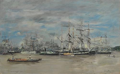 Tableau Bordeaux Le Port par Eugène Boudin 60x90cm pour salon
