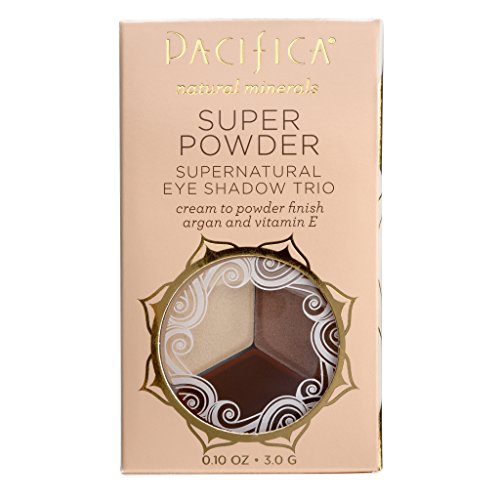 Pacifica Beauty Super Powder Supernatural Eye Shadow Trio with Stone, Cold, Fox, 0.1 Ounce
