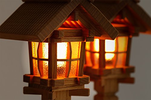Amazon｜やまこう 神具 灯籠 威風堂々・本けやき 彫屋根 電装コード式