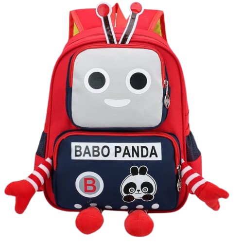 COMETE Enfant Sac à Dos Cartable Robot Rouge pour Garçon ou Fille Pré Scolaire, Crèche, Scolaire Maternelle, Loisirs, Sorties, Pique-nique