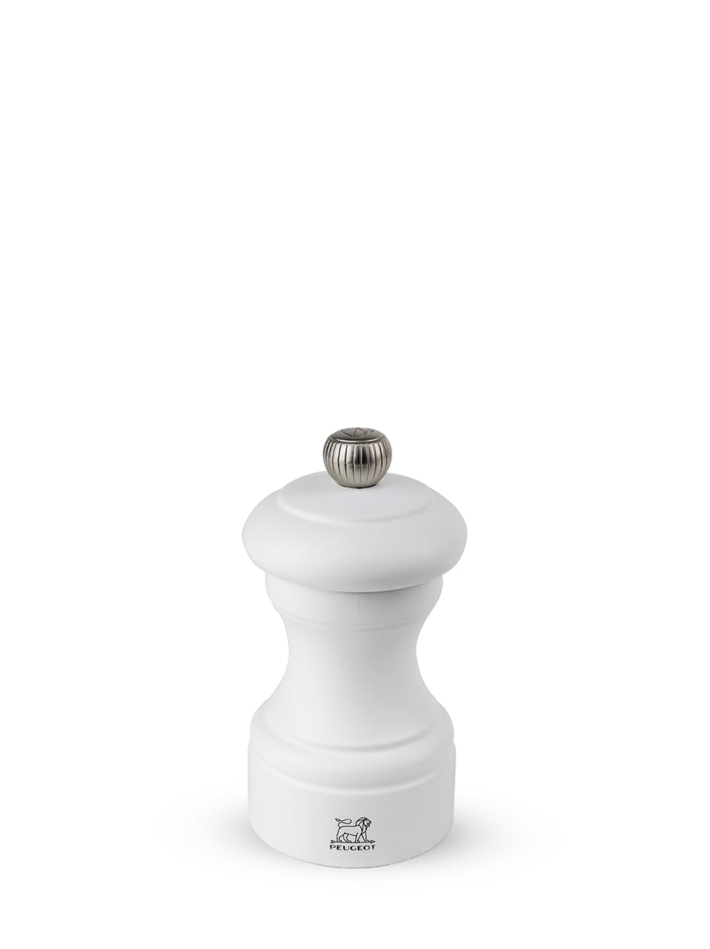 PEUGEOT - Bistro 10 cm Salt Mill - Classic Grind System - Made with PEFC Certified Wood - Lifetime Guaranteed Mechanism - Made in France - Matte White Colour