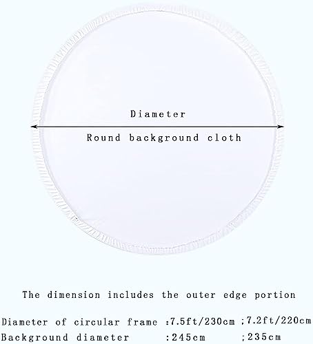 White Round Backdrop Cover 7.5X7.5Ft White Circle Backdrop Cover Round Fabric Photo Background For Photography Party Birthday Wedding Baby Shower Home Decorations Portrait Studio Props (7.2Ft) (7.5Ft) #TOP2