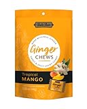 Bali's Best Ginger Chews, Tropical Mango Flavor, 5.08 Oz, Individually Wrapped Soft Candy, Made with 100% Real Ginger, Digestive Health Support, Upset Stomach Relief, Halal