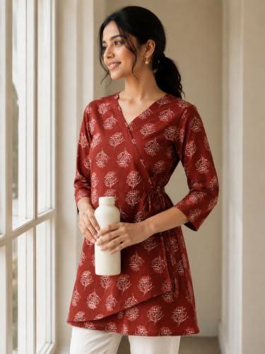 Image of feranoid Women Cotton Angrakha Kurti