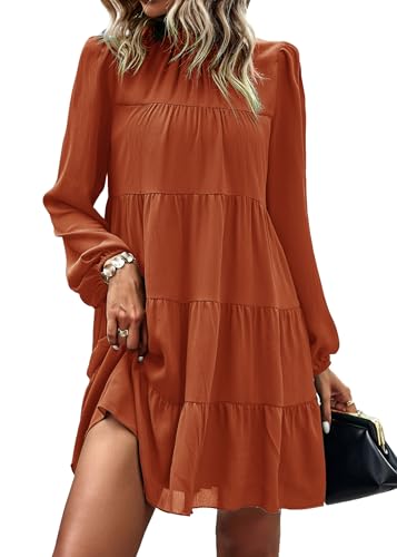 Image of KIRUNDO Women's 2026 Fall Long Sleeve Baby Doll Dresses