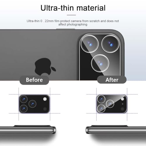 GEEMEE 2 Stück für iPhone 17 Pro für Kameraschutz Panzerglas Schutzfolie, 9H Härte HD-Klare Anti- Kratzer Kamera Displayschutz, Blasenfrei Folie Gehärtetes Glas Folie