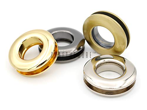 Craftmemore 5/8" (15Mm) Hole Metal Screw Rings Eyelets Grommet Quality Round Polished Purse Replacements Easy Installation Pack Of 4 Scet (Gunmetal) #TOP3