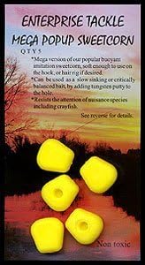 Enterprise Tackle Mega Pop-Up Sweetcorn Yellow Imitation Bait 5 in Pack by Enterprise Products