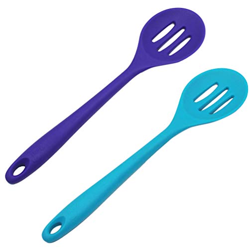 BESTOMZ 2 Pcs Silicone Slotted Spoons Set Nonstick High Heat Resistant Cooking Baking Spoons Set for Stirring Mixing Serving BESTOMZ 2 Pcs Silicone Slotted Spoons Set Nonstick High Heat Resistant Cooking Baking Spoons Set for Stirring Mixing Serving