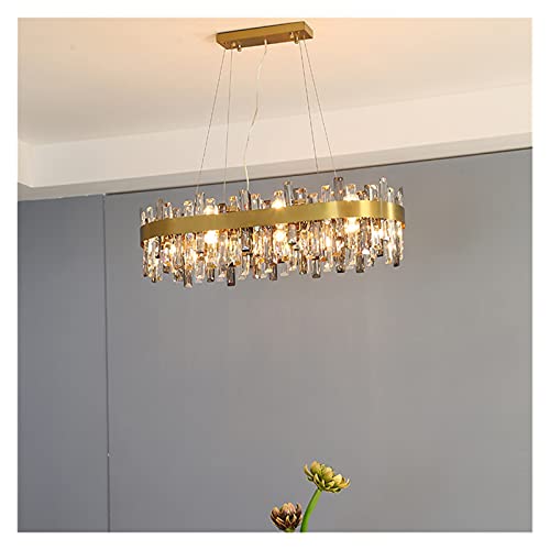 Lustre en cristal doré rond Dia80cm pour grand salon chic