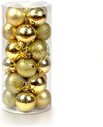 Ectkuee 24pcs Christmas Tree Baubles Red Balls Onaments Shatterproof Decorations by Art Beauty,wedding decoration (40mm-Mixed)