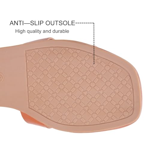 Image of Sandals for Women 2025 Dressy Slides Flat Open Toe Comfortable Soft Leather Slip On Ladies Casual Wide Width Cute Trendy Shoes Summer Beach Brown Size 8