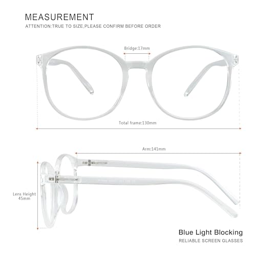 Image of Vintage Round Progressive Multifocal Presbyopic Glasses, Blue Light Blocking Glasses for Men Women Readers (Transparent,+0.00 /+2.25 Magnification)