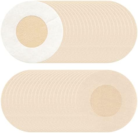 Kootinn Nipple Covers Nipple Pasties Nipple Petals for Women Disposable Satin Pasties Petals Pad Pasties (20 Pairs Round) Nude