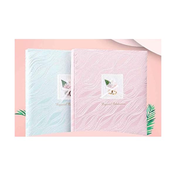 ZTMN Fotoalbum, Stoff Laminierpaste Traditionelles Album, Handgemachte kreative Mode Jugendstil, Blau, Pink (Farbe: Pink… – Bild 6