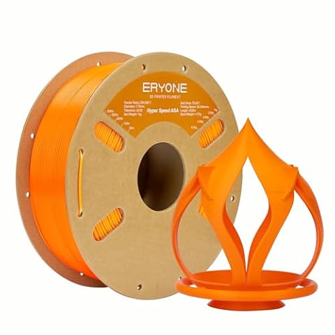 ERYONE High Speed ASA Filament 1.75mm +/- 0.03mm, 3D Printing Filament, 30-200mm/s Rapid ASA Filament, 1kg(2.2LBS)/Spool, Orange