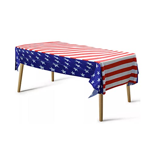 2 Pack Patriotic Tablecloth, 54 X 108 Inch Rectangle Disposable Washable Waterproof Memorial Day Table Cloth,Memorial Day Decor,American Flag Printed Table Cloths For Dinner,Party,Picnic,BBQ - image 1