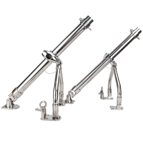 Mojiate Wishbone Style Outrigger Base Set | Marine-Grade Stainless Steel | Fits 39mm Poles | Heavy-Duty Mounting for Fishing Boats, Trolling & Saltwater Use