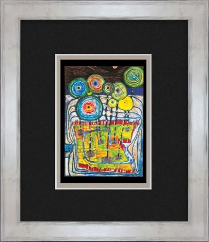 artissimo, Kunstdruck gerahmt, 30x35cm, AG5715, Friedensreich Hundertwasser: Park, Bild mit Rahmen, Wandbild, Poster, Wanddekoration, Echtholzrahmen, hochwertig, Kunstmotiv, Kunst