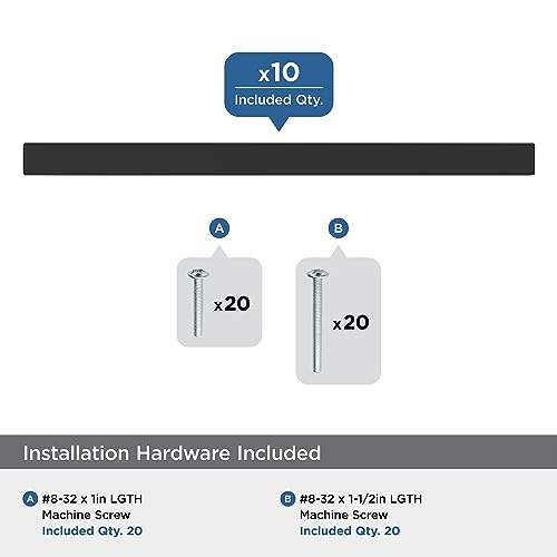 Image of Amerock 10BX37177MB | Matte Black Cabinet Pull | 5-1 /16 inch (128mm) Center-to-Center | 30 Pack | Bar Pulls Square | Furniture Hardware