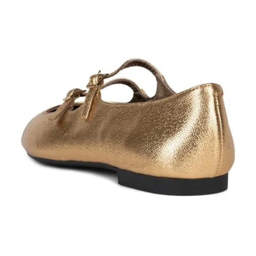 miss left Women Comfy Two Strap Buckles Flat Mary Janes Round Toe Lovely Party Casual Dress Shoes Size 4-16 US3