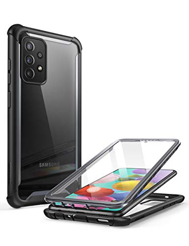 i-Blason Ares Series - Carcasa para Samsung Galaxy A72 (6,7 pulgadas, versión 2021), doble capa resistente y transparente con protector de pantalla integrado, color negro