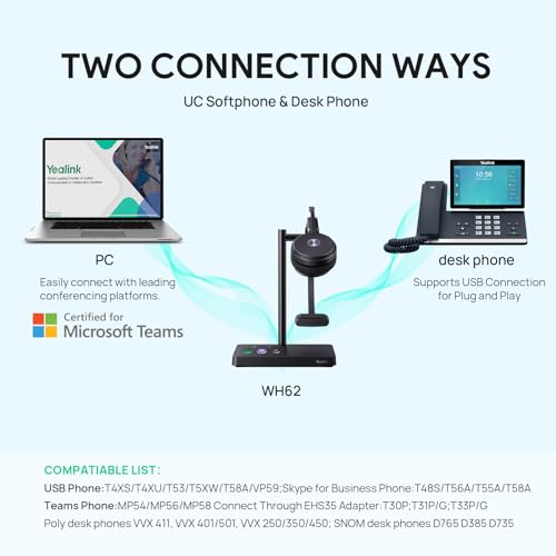 Yealink WH62 Schnurloses DECT-Headset