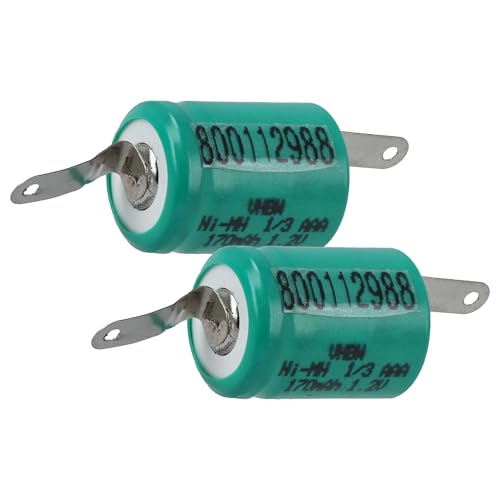 vhbw 2X Batería reemplaza 1/3AAA para modelismo (170mAh, 1,2V, NiMH, con Terminal Soldadura (U))