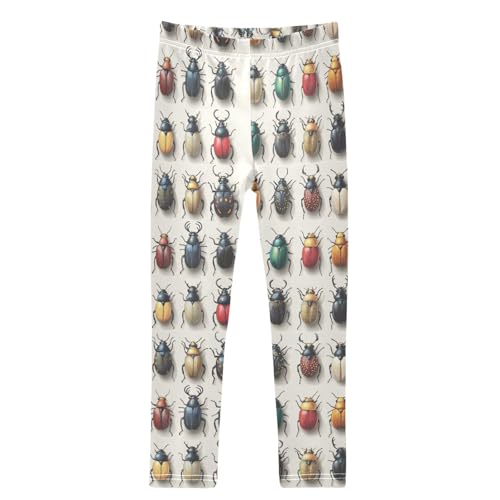 Hand Drawn Ladybugs Girls Leggings Kids Yoga Pants Dance Active Tights 4T