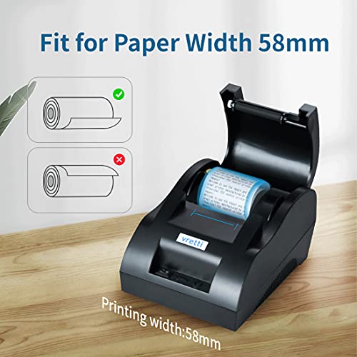 Vretti SN202303 Thermal Receipt Printer, 58Mm Small Usb Thermal Printer With High-Speed Printing Support To Esc/Pos/Window And Mac System, Portable Restaurant Kitchen Printer For Cash Register thumb #3