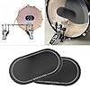 PIYANYO 18cm/7 inch bass drum pedal patch with sticky Kick drum patch for bass drum accessories black 2PCS (Black) #4