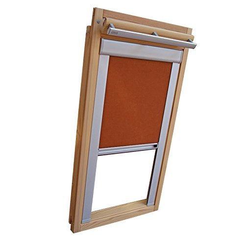 Hochwertiges Verdunkelungsrollo Rollo mit Seitenschienen für Velux DKL/DKU-EP GGU,GPU,GHU,GTU MK08 terracotta // Verdunkelungsrollo/Verdunkelungs-Rollo/Fensterrollo