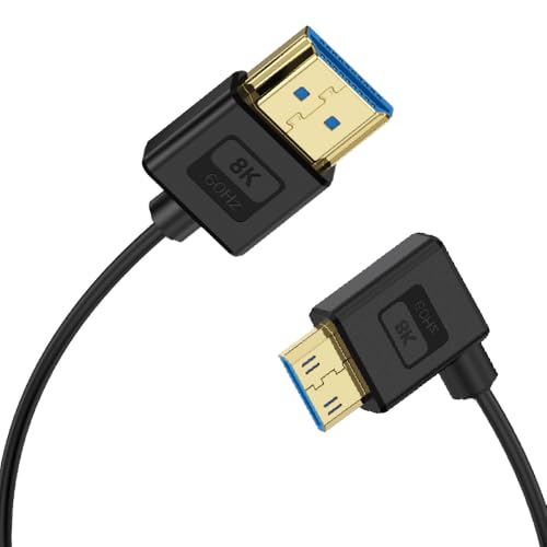 Câble mini HDMI vers HDMI anti-torsion en silicone 8K pour connexion stable
