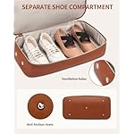 Weekender Bags for Women, Travel Duffle Bag Carry On Overnight Bag with Cosmetics Bag and Crossbody Purse for Gym Hospital, Gifts for Women, Beige Brown - Image 4