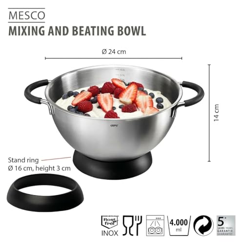 Tazón para mezclar GEFU 4 litros acero inoxidable miniatura 2