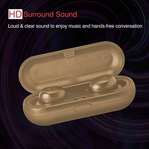 Image of iBall EarWear TW10 in-Ear Bluetooth Wireless Headphones with Protective Charging Case - Beige