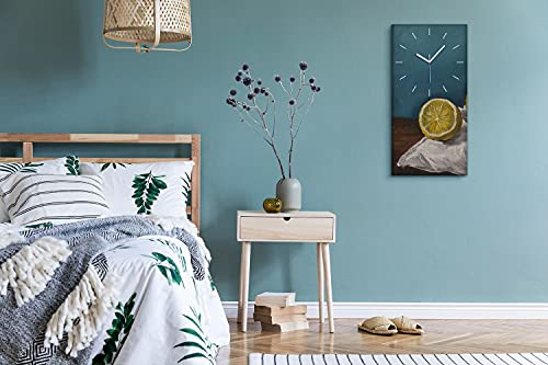 Horloge sur Toile Silencieuse sans Tic Tac pour Chambre Image Fruits Lemons Art