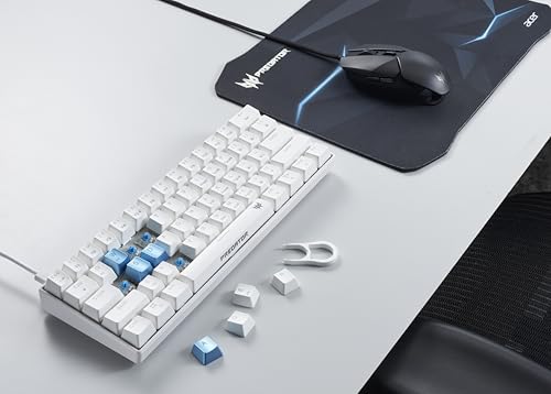 Image of acer Predator Aethon 330 Gaming Keyboard | Space-Saving 61-Key Design | 100% Anti-Ghosting with N-Key Rollover| Kailh Blue Switches| Personalized RGB Lighting | Dual Mode - Wired & Bluetooth