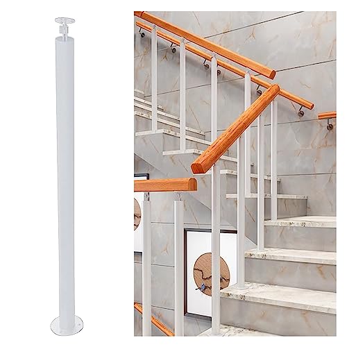 Pasamanos blanco ajustable para evitar caídas en escalones interiores y exteriores con soporte