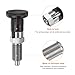 HARFINGTON 2pcs Push Fit Ball Nose Spring Plunger M10x1 Thread Length 5mm Pin Dia Stainless Steel Self-Locking Plunger Retractable Index Plunger for Industrial Equipment