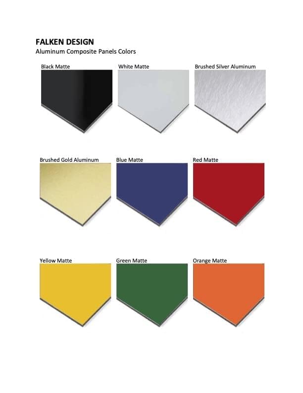 falken design aluminum sheet - durable, lightweight black 36" x 60" – 1/4" thick acm panel for signage, indoor/outdoor use, wall cladding & architecture, weather-resistant acm board