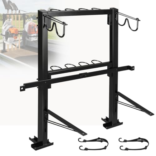 2 Place Backpack Blower Rack for Trailer - Trailer Tool Rack with 4 Holes