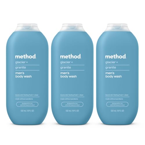 Image of method Men's Body Wash, Glacier + Granite, 18 fl oz, 3 Pack