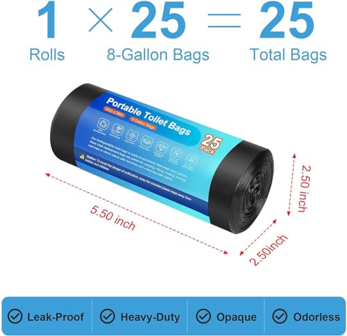 Image of 25 Camping Toilet Bags, Portable Biodegradable Thickened Toilet Bag