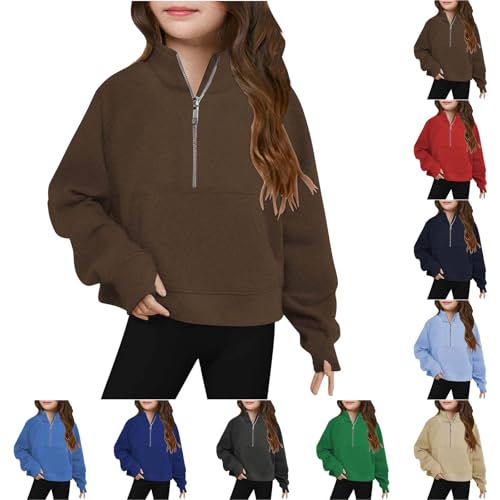 Girls Zip Up Oversized Sweatshirt Cute Trendy Zipper Pullover Tops Teen Girl Casual Mock Neck Fall Winter Sweater Sweatshirts4