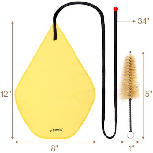 image for e-Times Clarinet Cleaning Kit, Clarinet Cleaning Cloth & Swab Suitable
