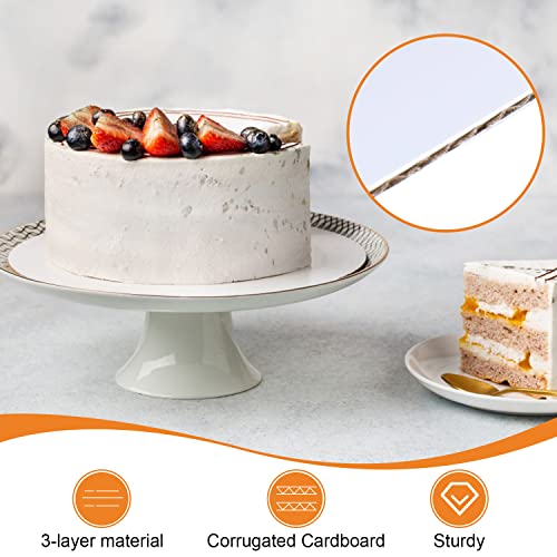 36-Packs Cake Boards 8 inch round, Cake Boards White Cake Board Rounds, White Cake Circles Rounds Base Food-Grade Cardboard Cake Plate for displaying cakes, bread, desserts(Thin and strong)
