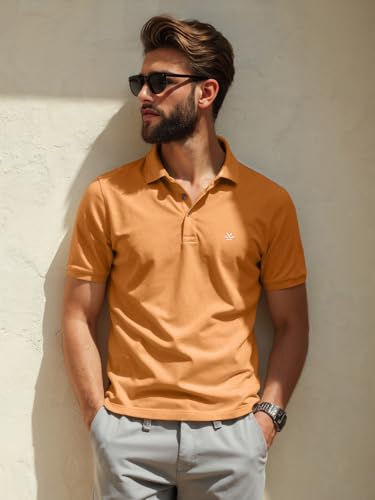 Image of WROGN Men's Pure Cotton Pique Stretch T-Shirt | Slim Fit